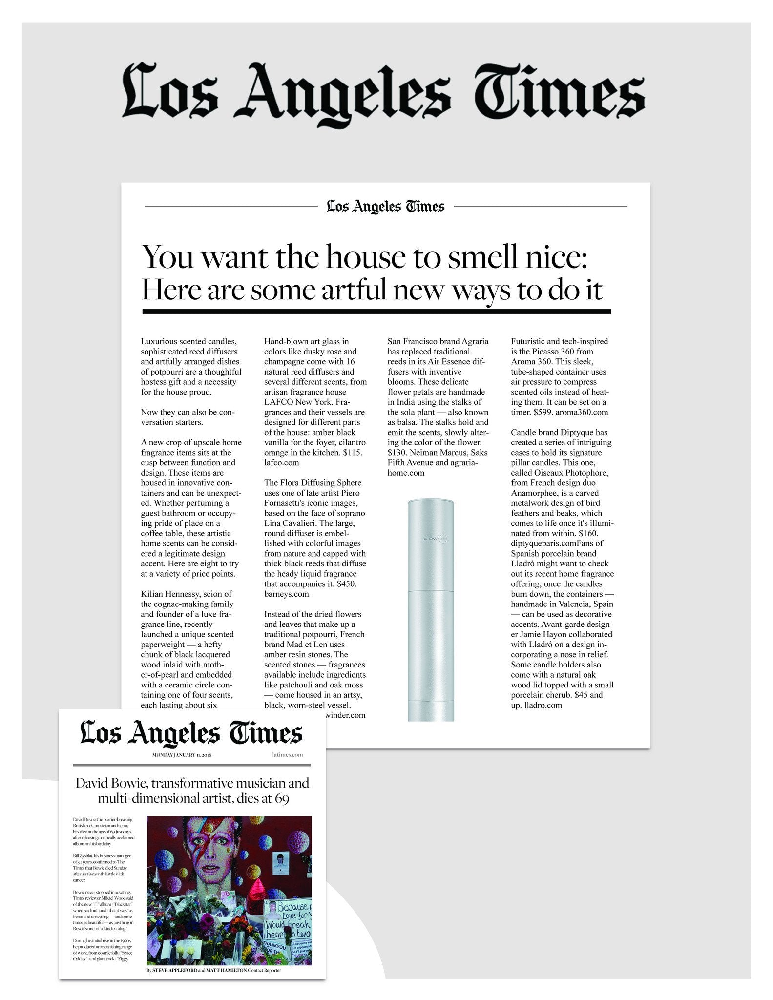 Aroma360 in the LA Times