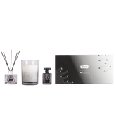 Star Wars Light vs. Dark Side Trio Set featuring a reed diffuser, candle, and room spray. This set blends contrasting fragrances inspired by the balance between light and dark, designed to elevate any space with immersive scents.